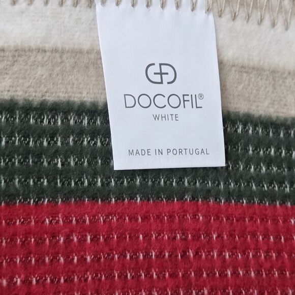 Docofil Winter Striped Soft Throw Blanket 51x67 Cotton Blend Made in Portugal - Picture 2 of 9